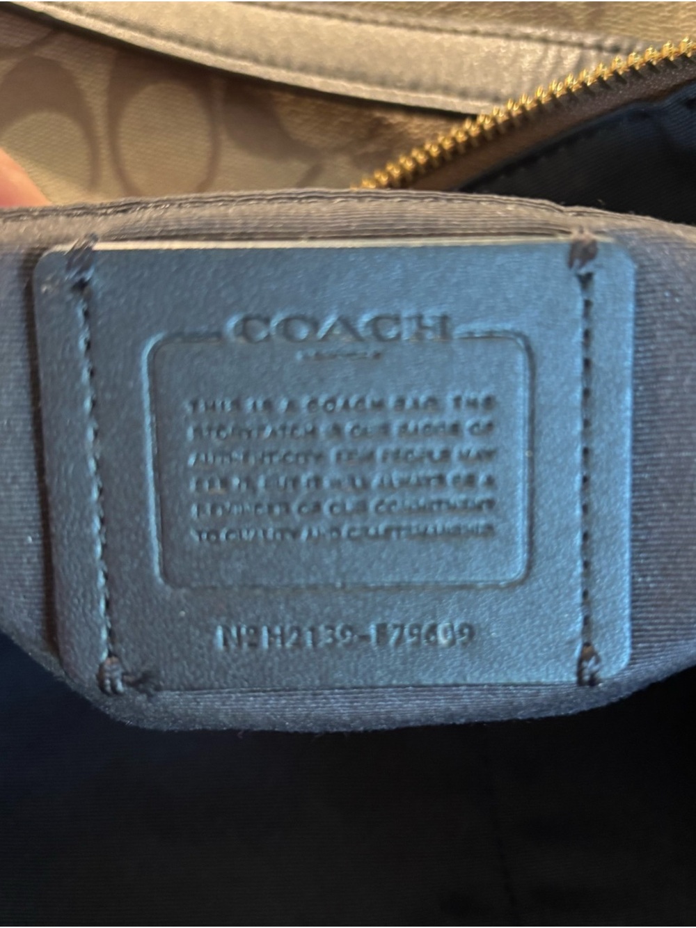 Coach Signature Tote Brown With Leather Charm - Picture 7 of 10